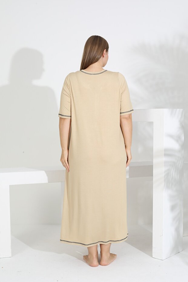 Kadın Bambu Kısa Kol Gecelik - 6