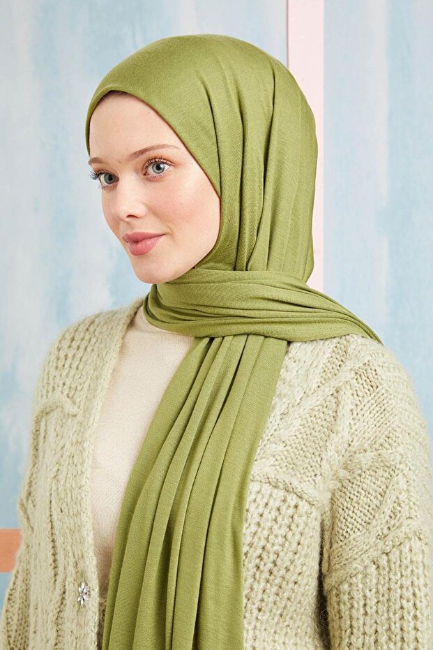 Pistachio Green Five Combed Cotton Shawl