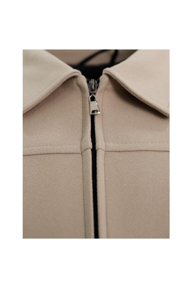 AÇIK BEJ Kaşe Mont - 3