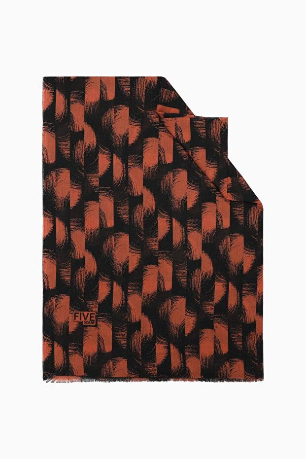 Orange Relax Spiral Batik Shawl