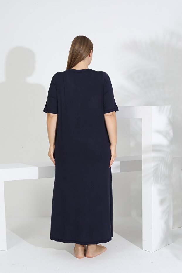 Kadın Bambu Kısa Kol Gecelik - 6