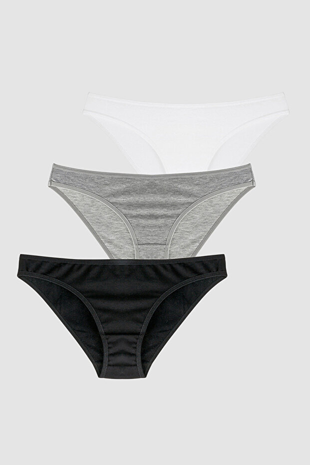 Multicolour Cotton Slip Panties - Pack of 3 Briefs