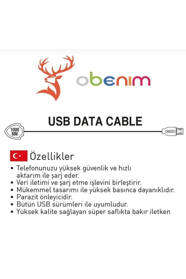 Type-C USB Şarj ve Data Kablosu / Type C kablo 1 Metre / Hızlı Şarj Teknolojisi / USB Type C / 3.0 - 4