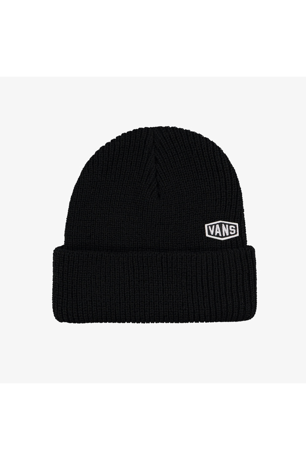 Hex Patch Cuff Beanie Unisex Siyah Bere - 1