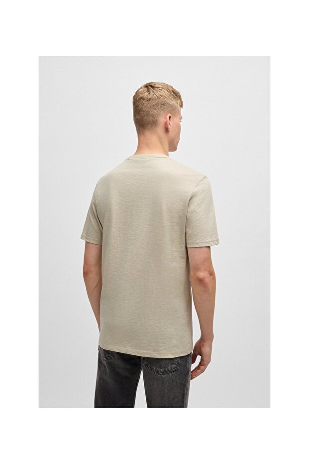 Logo detaylı slub pamuklu regular-fit T-shirt - 3