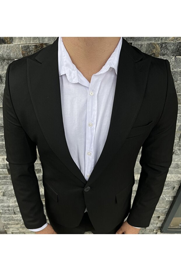Men's Slim Fit Italian Cut Polyviscon Fabric 4 Season Jacket