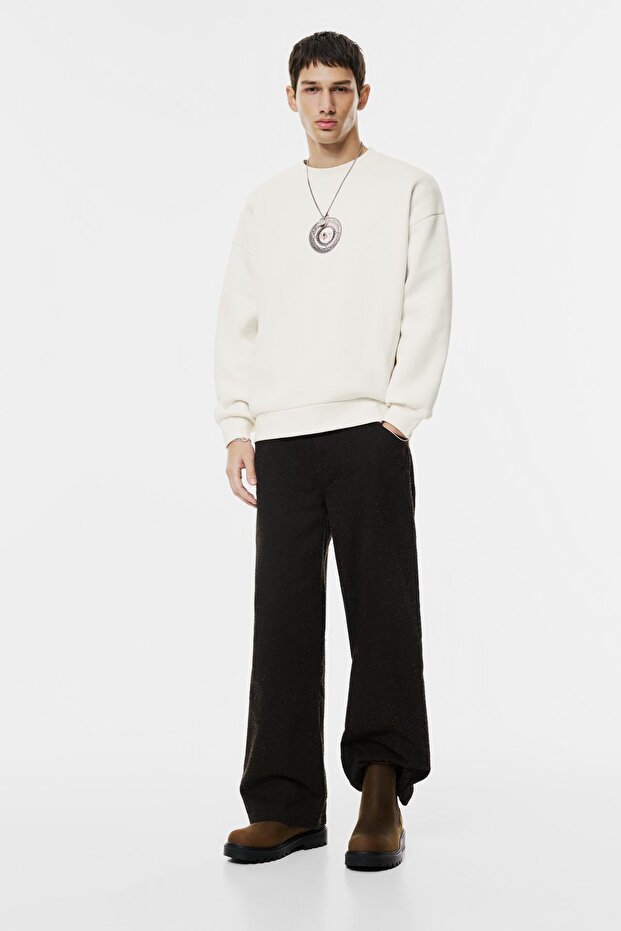 Köpek grafik baskılı salaş sweatshirt - 2