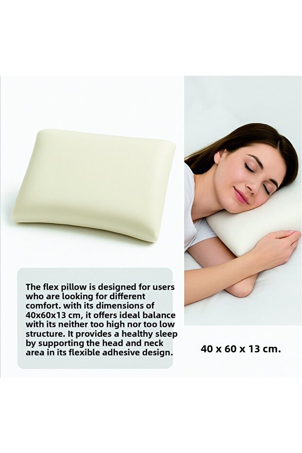 Flex Pillow, 40 × 60 × 13 cm Visco Pillow, Comfortable Pillow