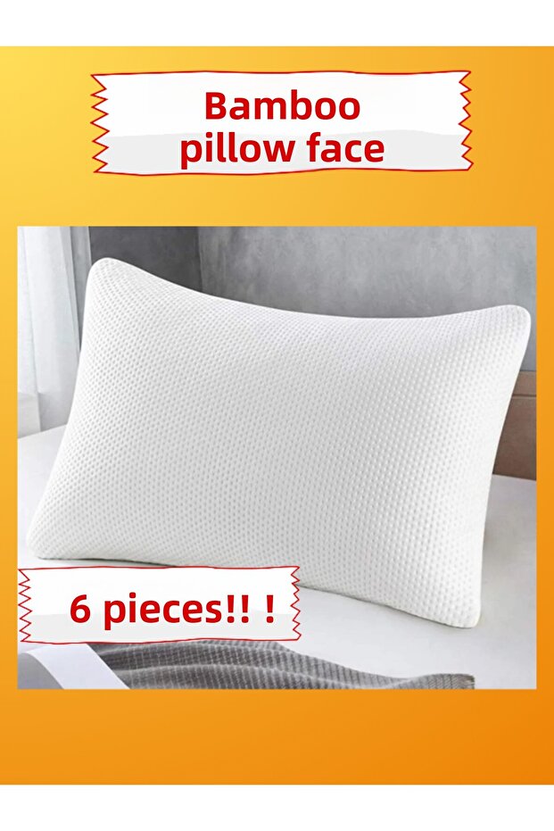 6 Pcs Bamboo Pillowcase Pillow Face Zipper Case