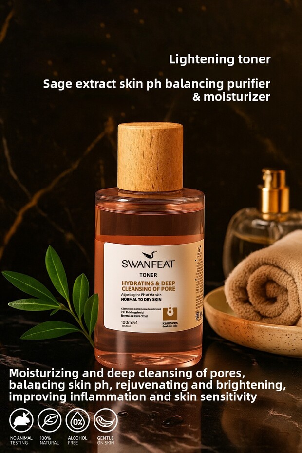 Brightening Toner with Sage Extract Moisturizing, Purifying & Skin Ph Balancing 100ml