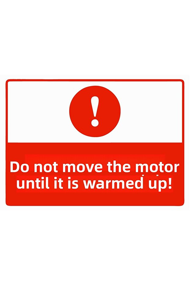 Do Not Move Motor Without Warming Isg Warning Sign Pvc A4 21X30 cm
