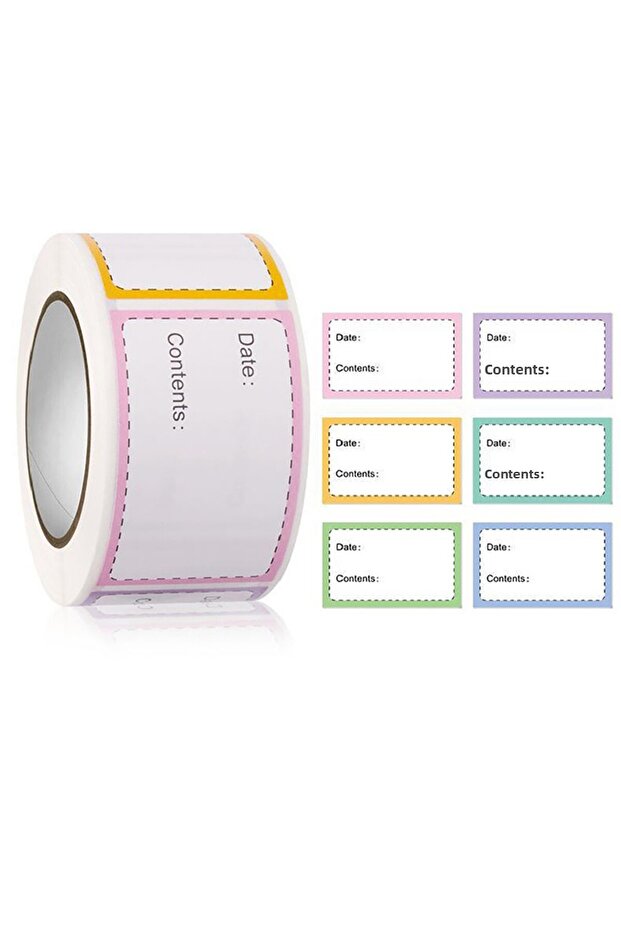 250Pcs/Roll Self-Adhesive Freezer Refrigerator Food Storage Paper Sticker Labels White Date Stick...