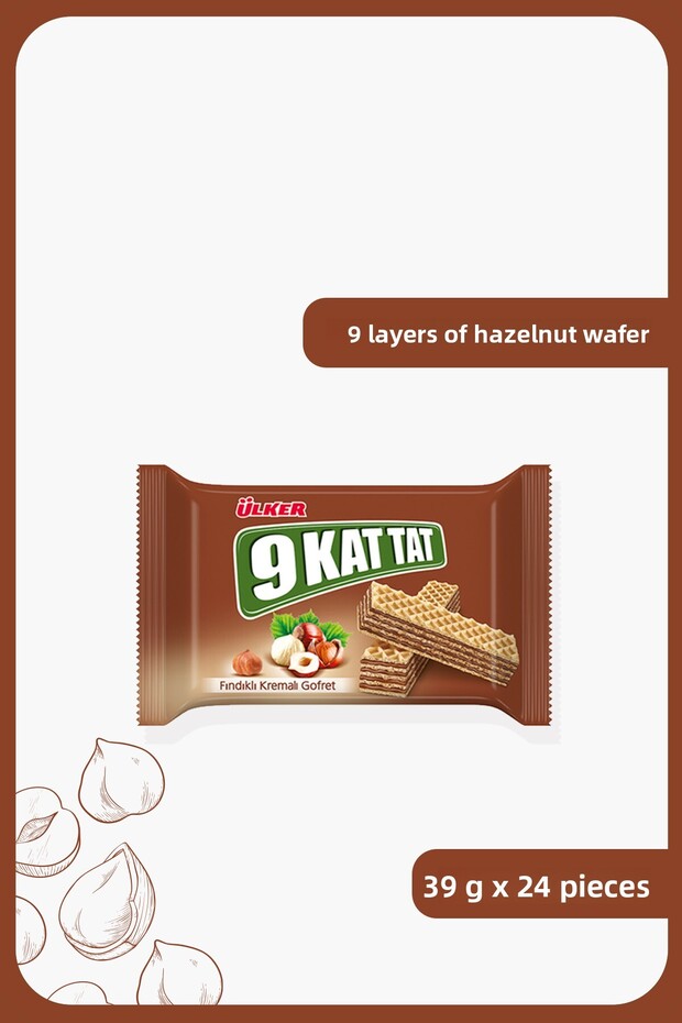 9-layer wafer - hazelnut flavored - 39 grams - 24 pieces