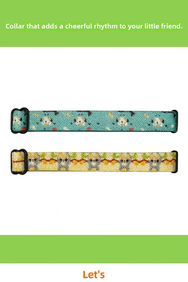 Adjustable Cat Collar with Patterned Bell - 2
