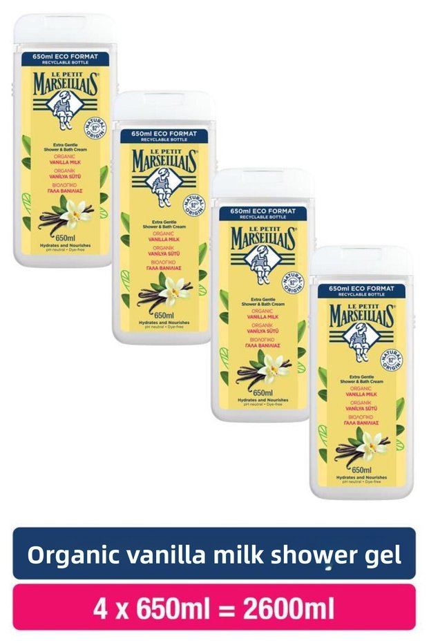 Vanilla Milk Bath and Shower Gel Advantageous Package 650 ml X4