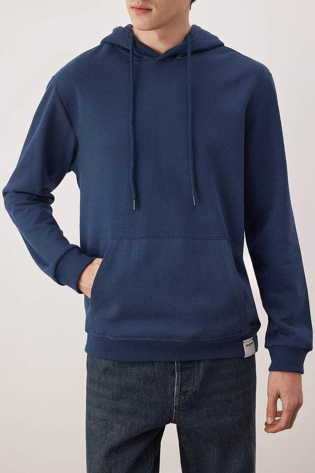 Bordo- Lacivert 2'li Paket Kapüşonlu Regular Kesim İçi Polarlı Sweatshirt TMNAW24SW00000 - 6