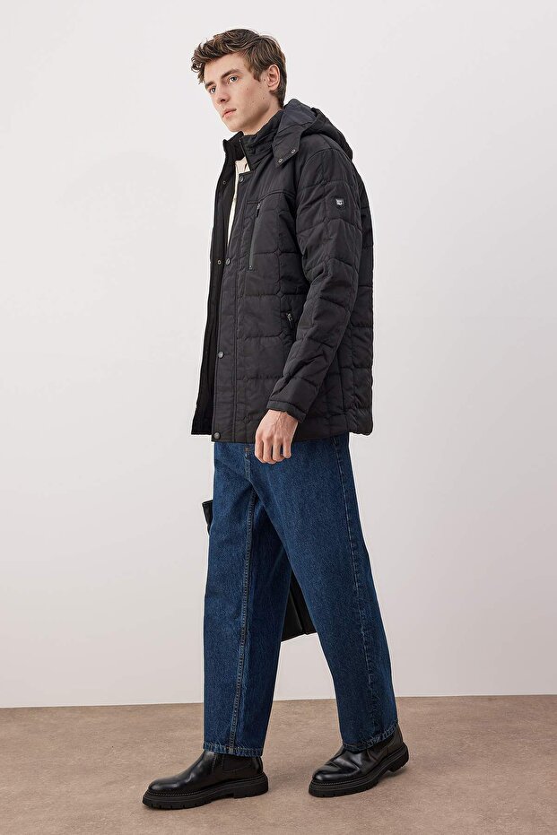 Siyah Regular Erkek Mont TMNAW26MO00029 - 1