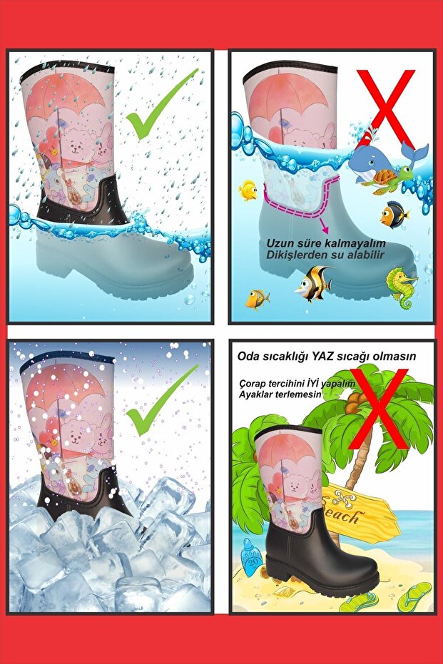 Cat Draw Flexible Calf-Free Waterproof Comfortable Rain Boots - 4