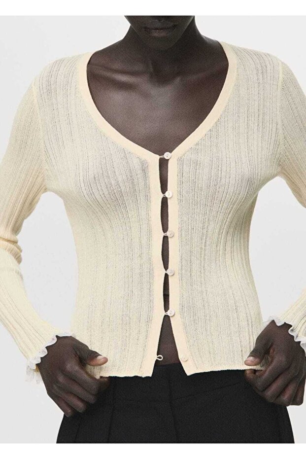 Kontrast biyeli hırka - 6