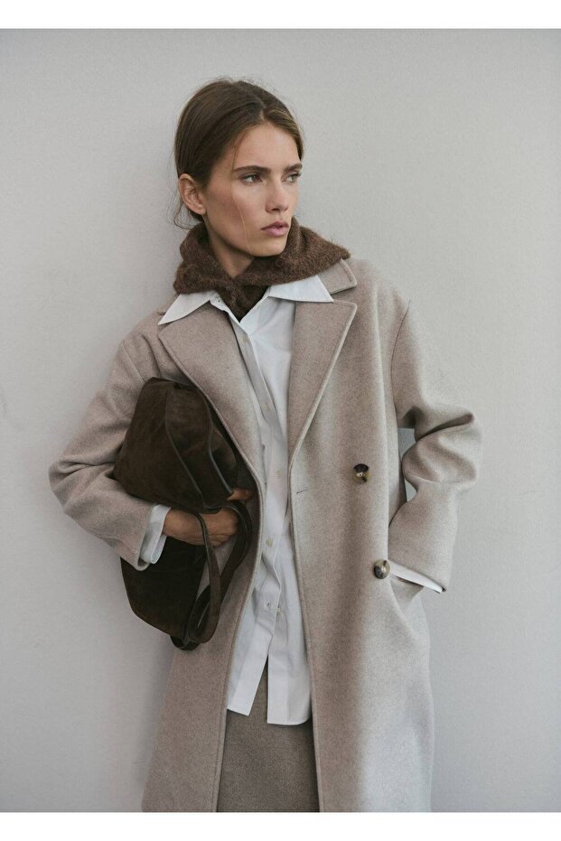 Çift düğmeli midi palto - 7