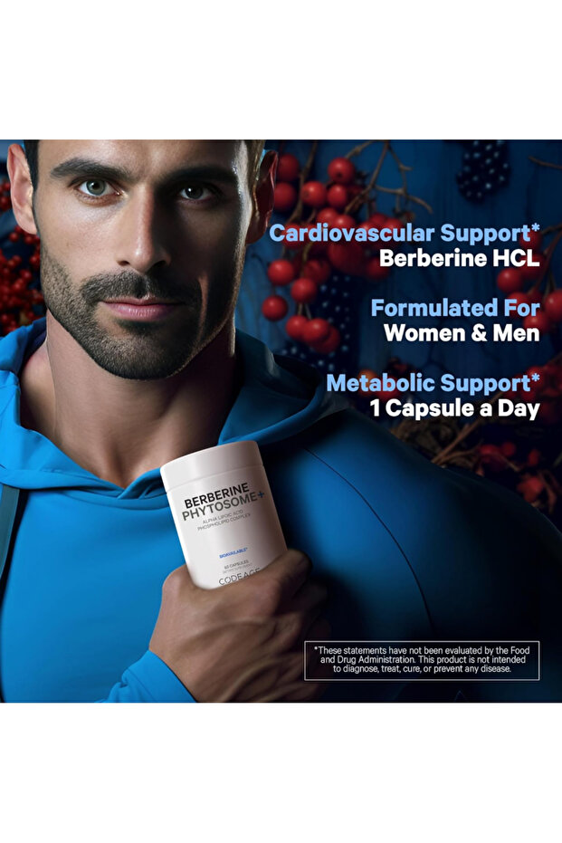 Berberine Phytosome Supplement - Berberine HCL, Alpha Lipoic Acid, Phospholipid Complex 60 Capsules - 6