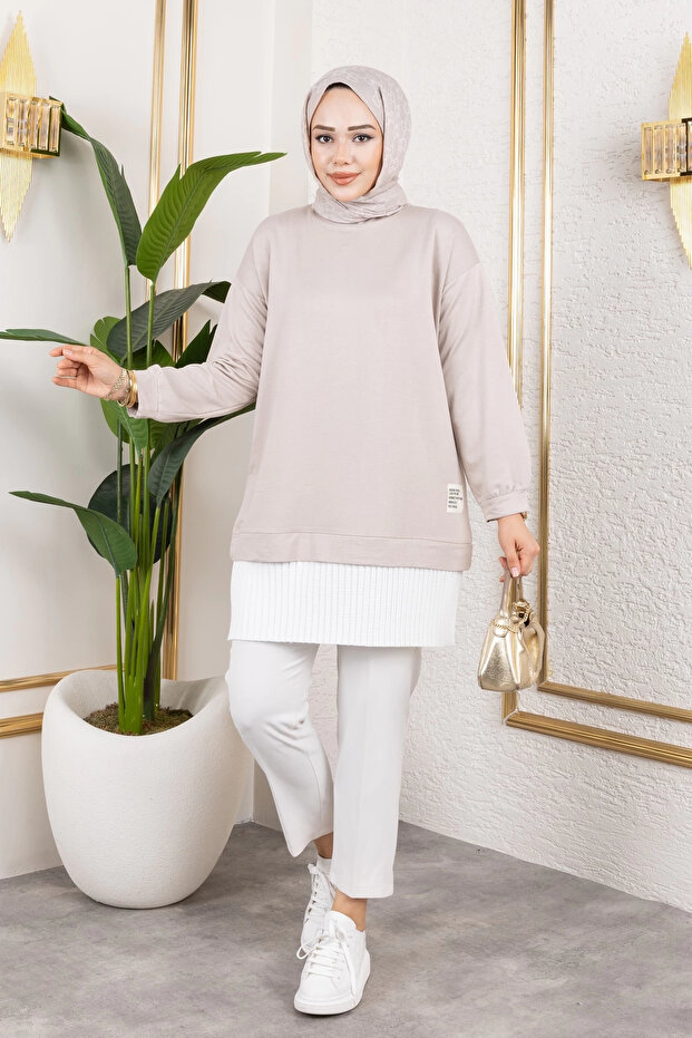 Kadın Piliseli Modal Kumaş Tunik - 4