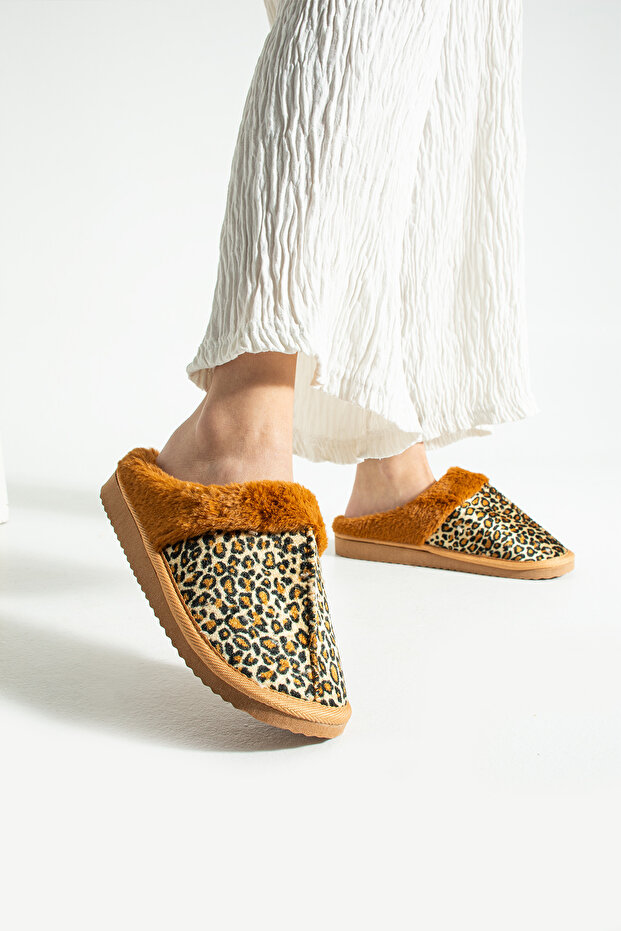 Зимни пантофи с леопардов принт - 7