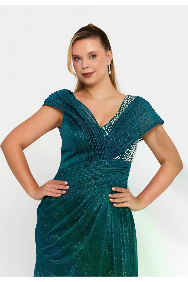 6133SIM İŞLEMELİ SİM TÜL ELBİSE - 4