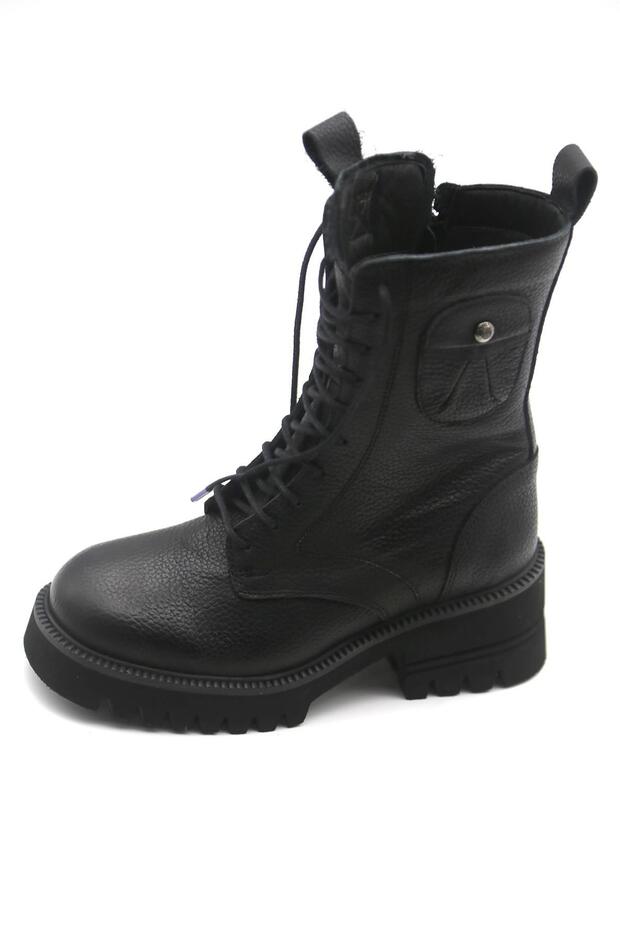 D24Kb-4265 Kadın Deri Klasik Bot - 4