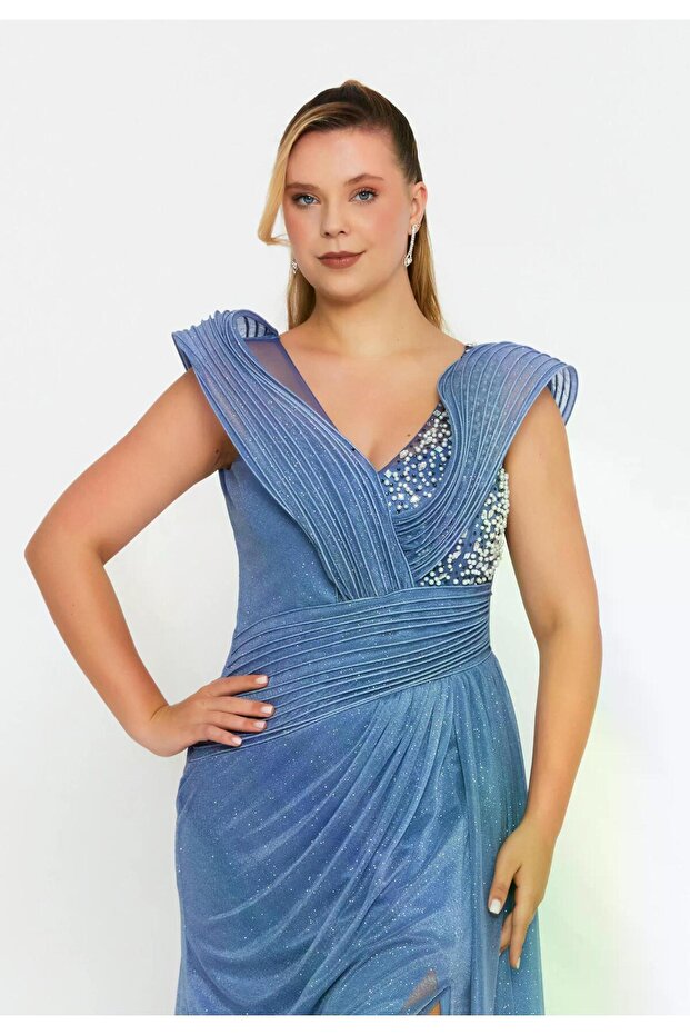 6133SIM İŞLEMELİ SİM TÜL ELBİSE - 4