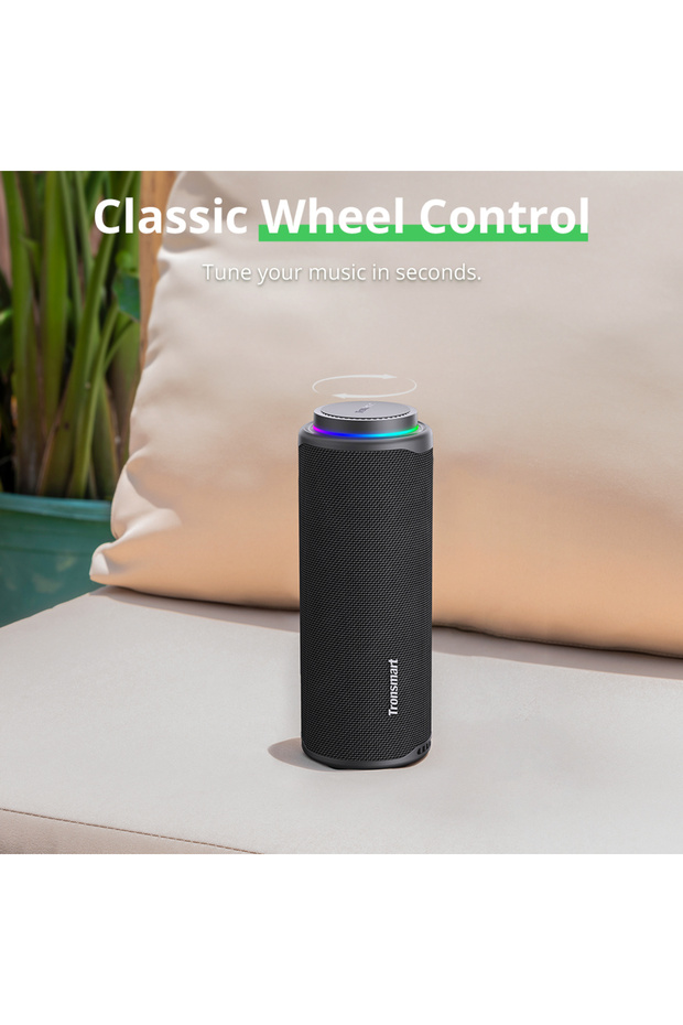 T8 Portable 40W Bluetooth Speaker, 360° Sound, IPX7 Waterproof, Custom EQ & Lights (Grey) - 6