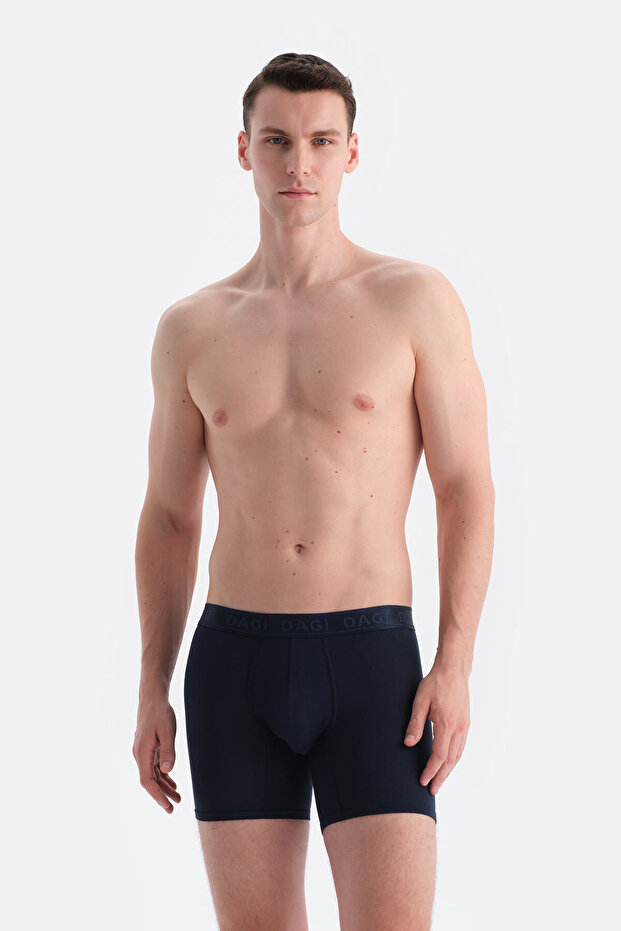 Lacivert Düz Micro Modal Boxer - 1