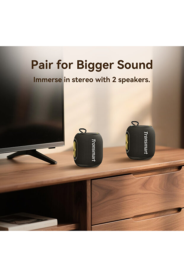 T8 Mini 16W Bluetooth Speaker, 360° Sound, IPX7 Waterproof, 20H Playtime, TWS, Blue - 7
