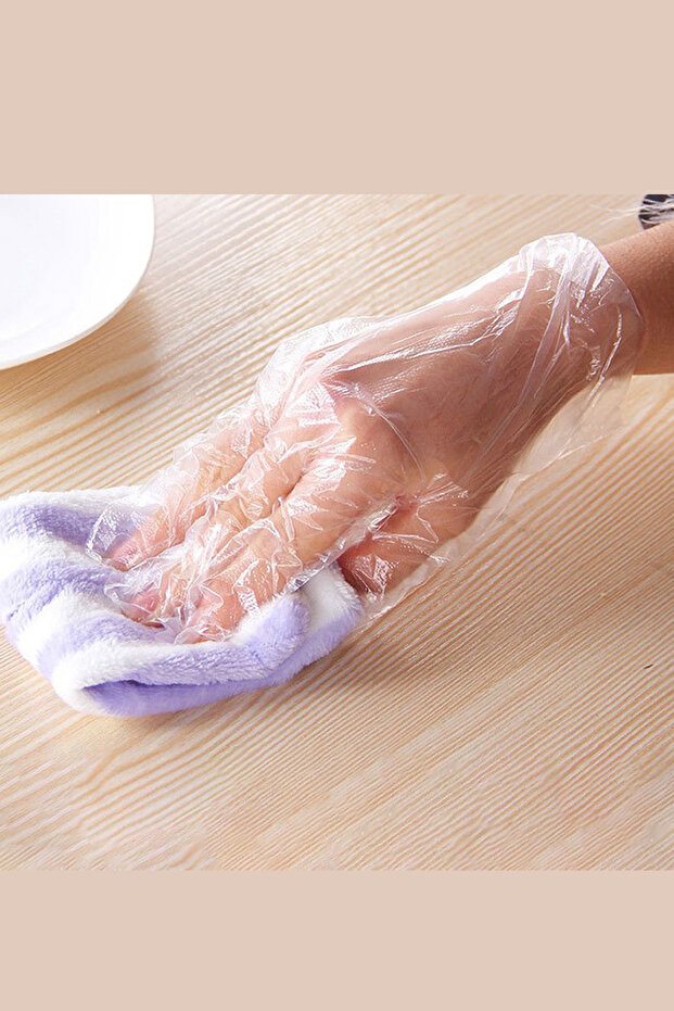 Şeffaf Poşet Eldiven - 100 Adet - 6