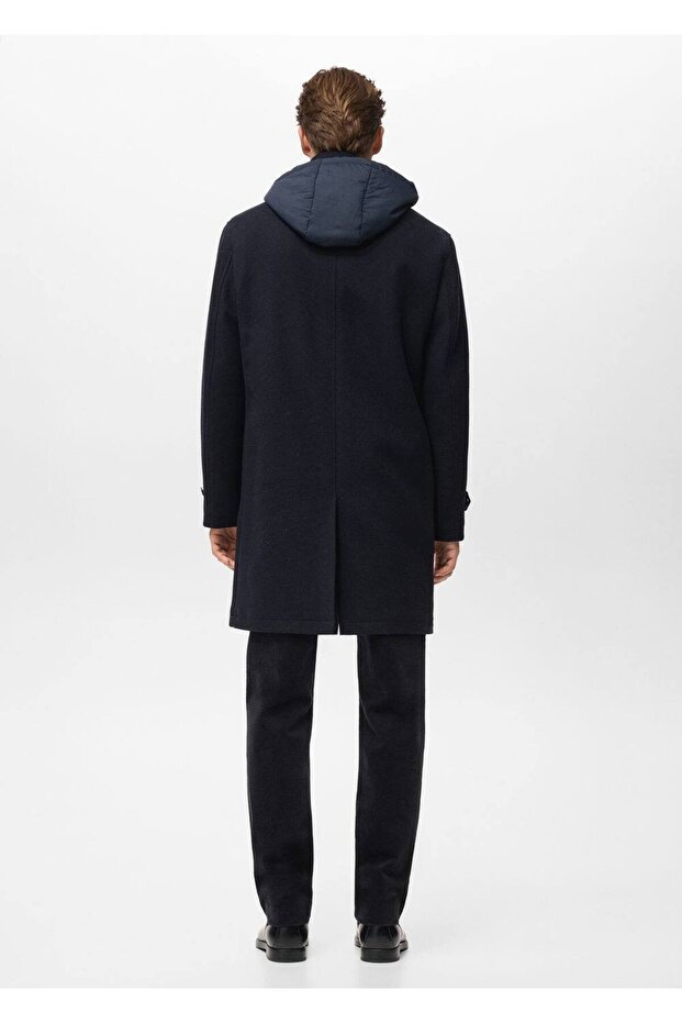 Çıkarılabilir kapüşonlu yün ceket - 4