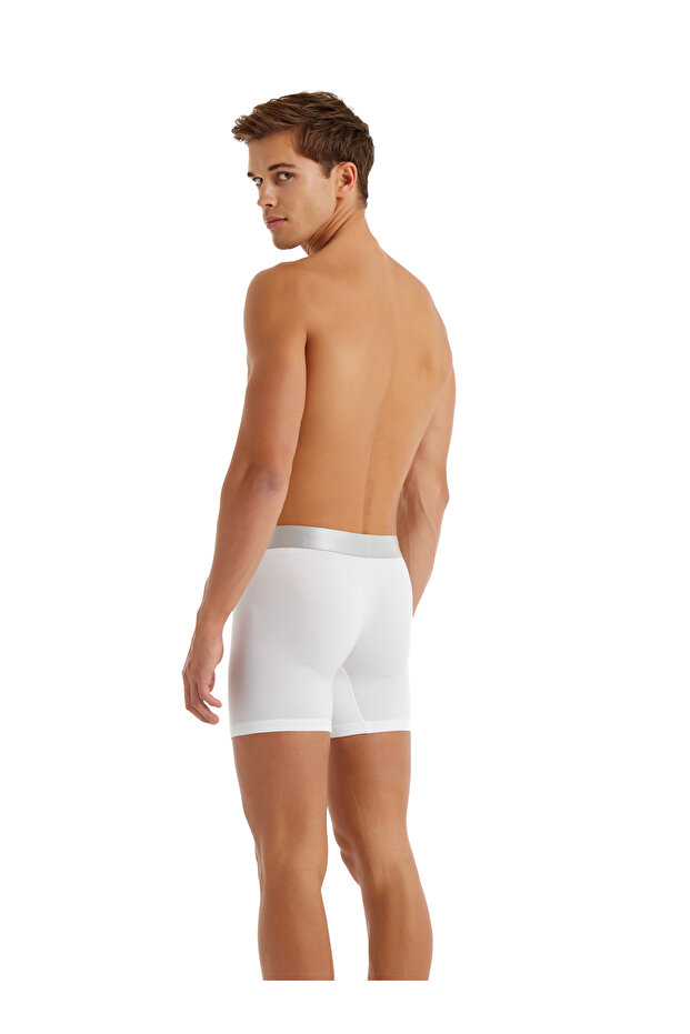 Erkek Modal Elastan Boxer Silver 9302 - Beyaz - 5