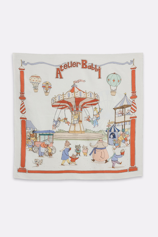 100% Cotton Double Layer Muslin Baby Blanket - Funfair 100X100 cm