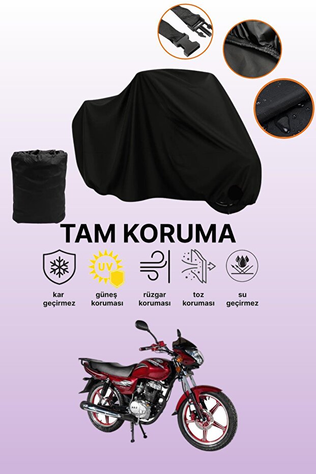 Black Arora Ar 100-19 Elegant Compatible Motorcycle Cover, Protective Cover, Motorcycle Tarpaulin