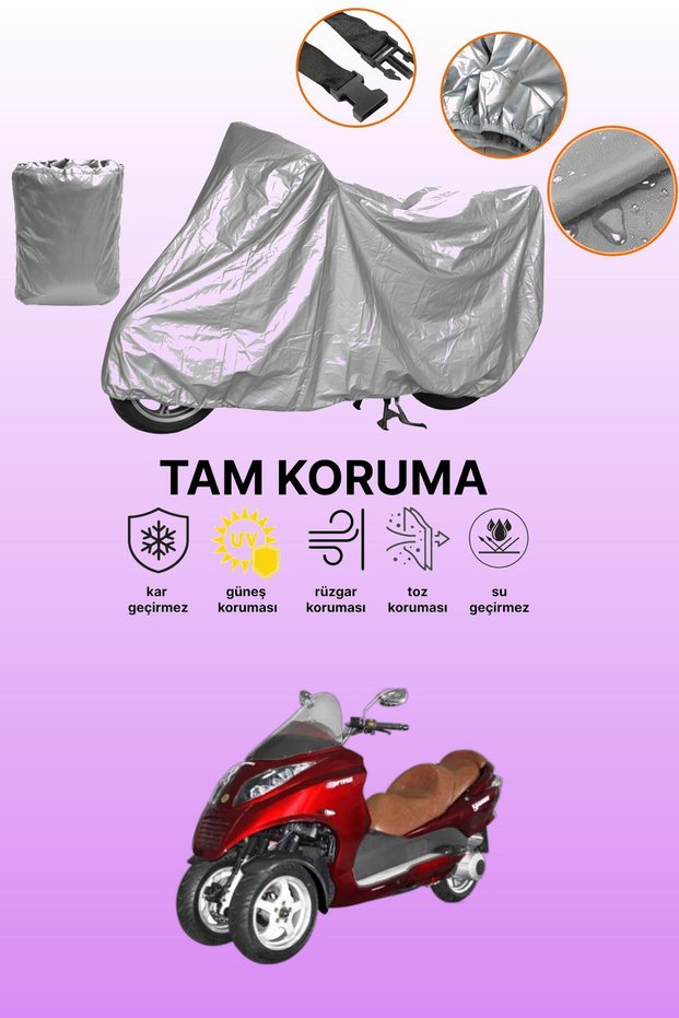 Gray Yuki Yb250Zkt Optimus Compatible Motorcycle Tarpaulin, Protective Cover, Motor Tarpaulin
