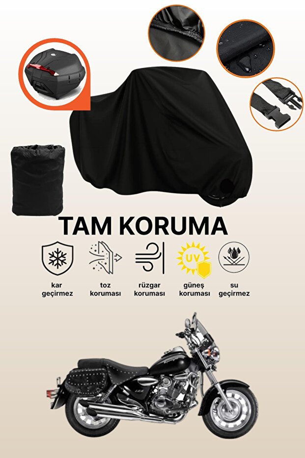 قماش دراجة نارية متوافق مع Kuba Superlight 150 متوافق مع الحقيبة الخلفية السوداء