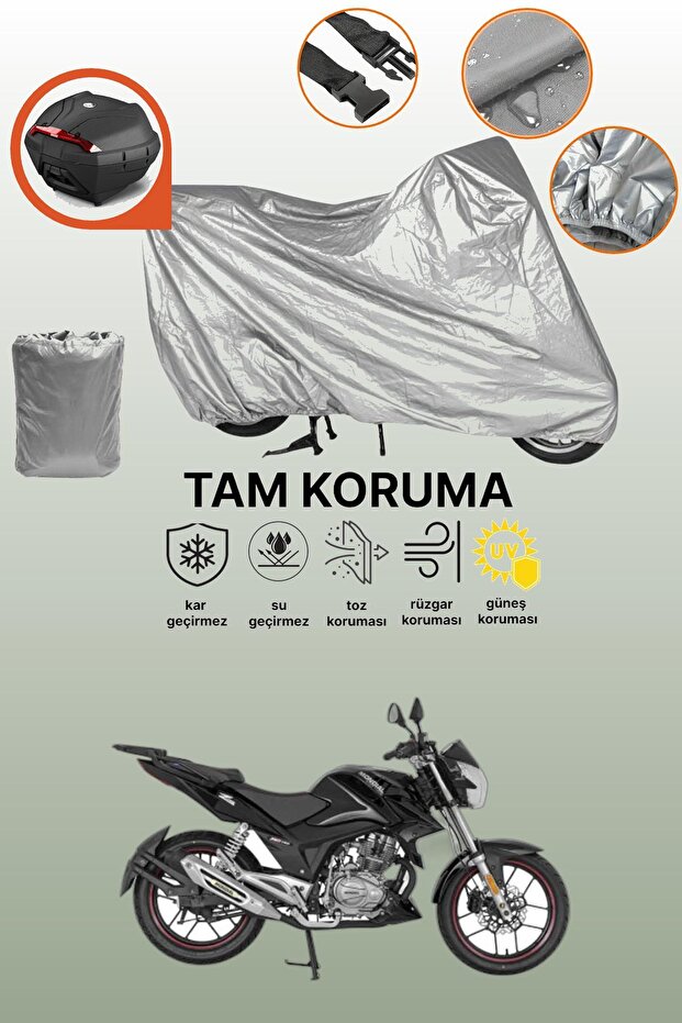 Mondial 150 Z-One Compatible Motorcycle Tarpaulin Compatible with Grey Rear Case