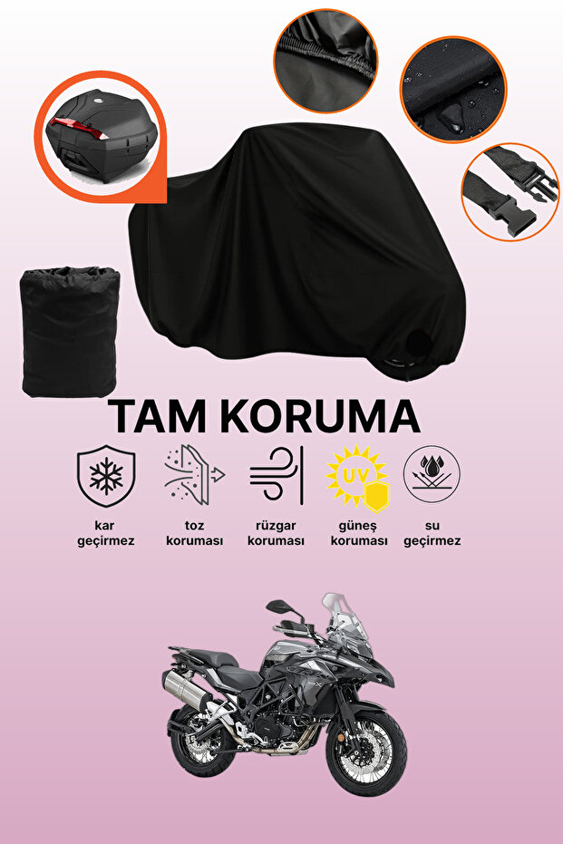 Black Tail Bag Compatible Rks Trk502 X Compatible Motorcycle Tarpaulin, Protective Cover