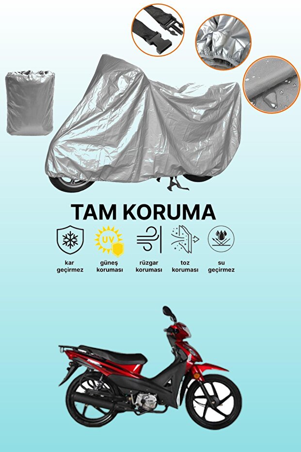 Grey Kuba Rainbow Compatible Motorcycle Tarpaulin, Protective Cover, Motor Tarpaulin
