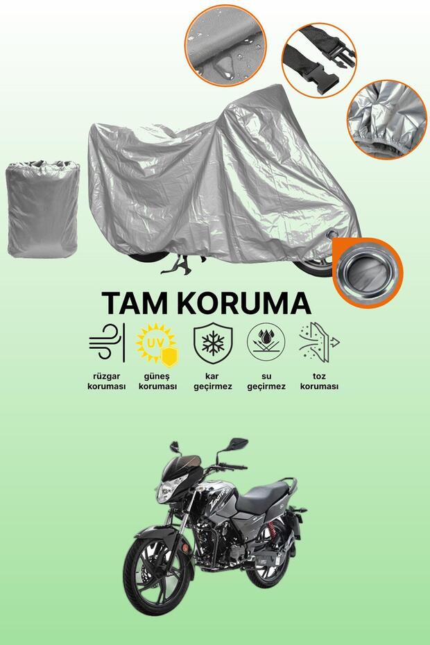 Gray Lock Compatible Asya Hero 125 Compatible Motorcycle Cover, Protective Cover