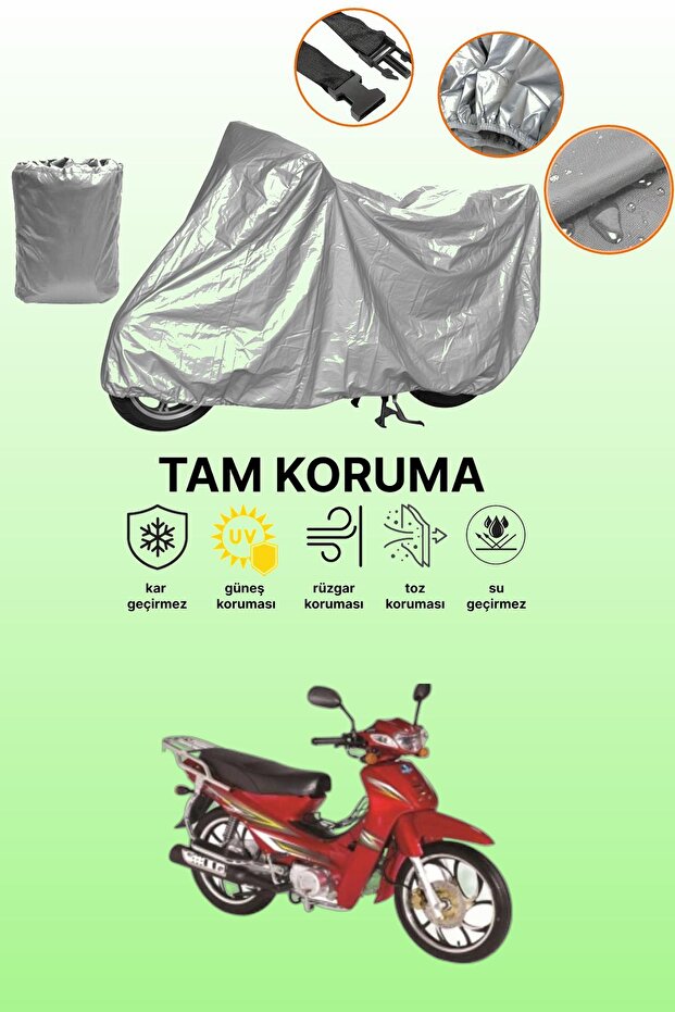Gray Bisan Roadstar Cub Compatible Motorcycle Cover, Protective Cover, Motorbike Cover