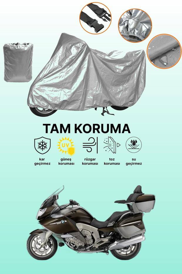 Gray Bmw K 1600 Gtl Exclusive Compatible Motorcycle Tarpaulin, Protective Cover, Motor Tarpaulin