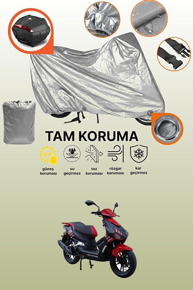 Gray Lock and Tail Bag Compatible Apachi Xrs Compatible Motorcycle Tarpaulin, Protection Cover