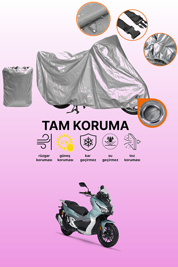 Gray Lock Compatible Rks Freccia 150 Compatible Motorcycle Cover, Protective Cover