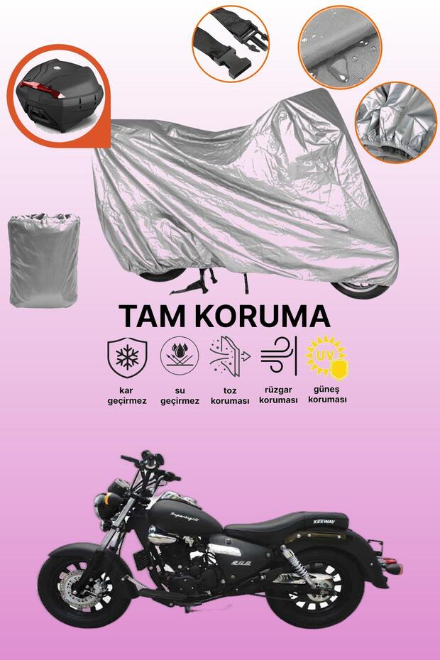 Gray Rear Bag Compatible Kuba Superlight 200 Compatible Motorcycle Cover, Protective Cover