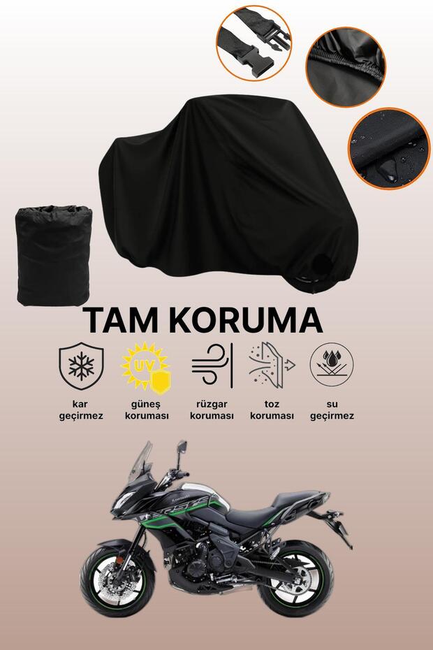 Black Kawasaki Versys 650 Compatible Motorcycle Cover, Protective Cover, Motorcycle Tarpaulin